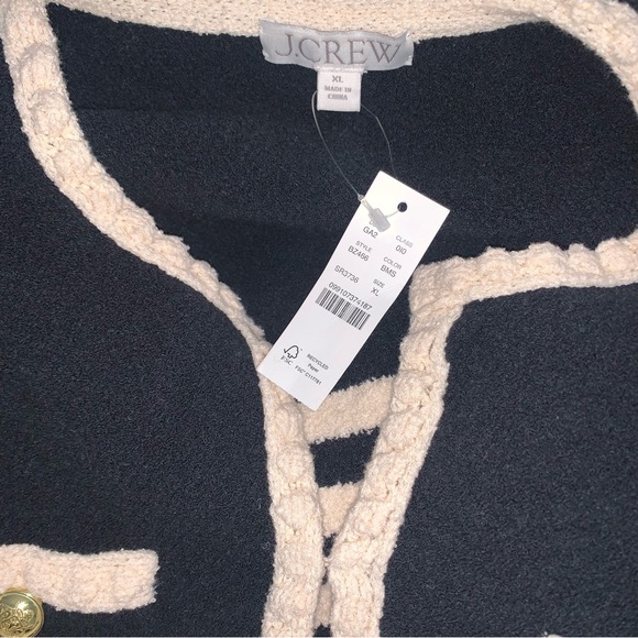 NWT J Crew Odette Sweater Lady Jacket in a Striped Bouclé Fabric Size XL - Picture 7 of 7